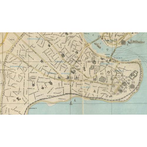 Vintage Tourist Map of Istanbul, 1950 For Sale - Image 4 of 12