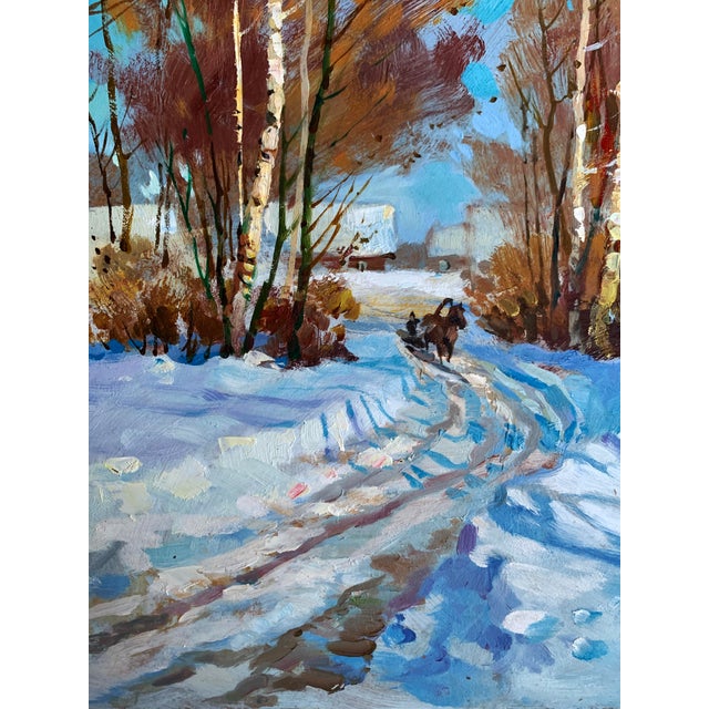Oil Painting Sunny Winter Day Yuriy Suprunchuk For Sale - Image 6 of 12