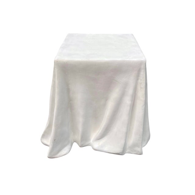 John Dickinson Draped Plaster Tromp L’oeil Side Table For Sale - Image 4 of 10
