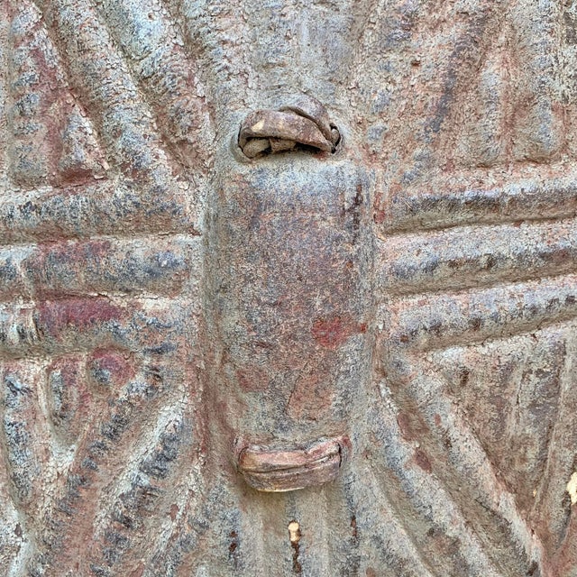 Kirdi Leather Shield on Custom Wall Mount For Sale - Image 9 of 13