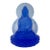 Blue Frosted Crystal Glass Lotus Base 2 Sides Bodhisattva Guanyin Figure For Sale
