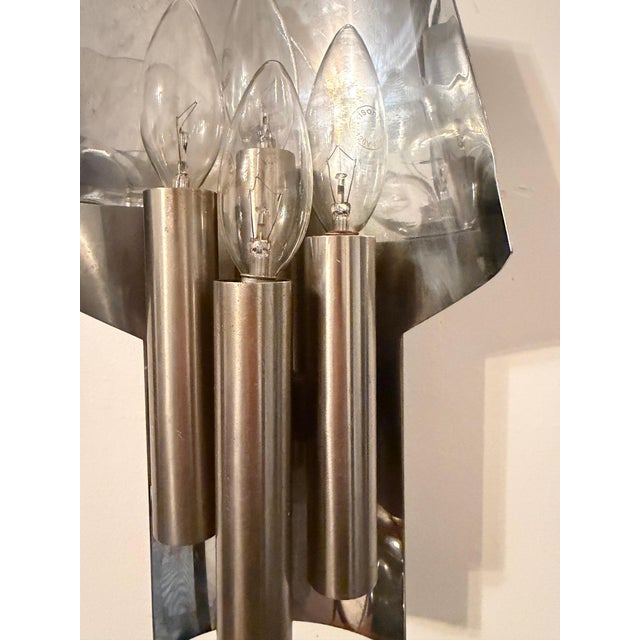 Metal French 1960s Maison Charles Mid Century Wall Light For Sale - Image 7 of 16