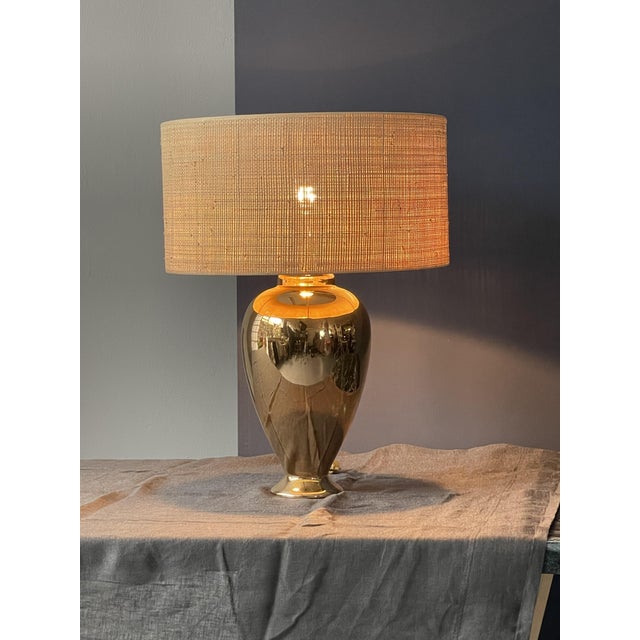 Golden Table Lamp For Sale - Image 4 of 12