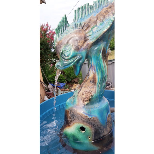 Earthenware Fountain Dolphin from Vallauris, 1950 For Sale - Image 13 of 14
