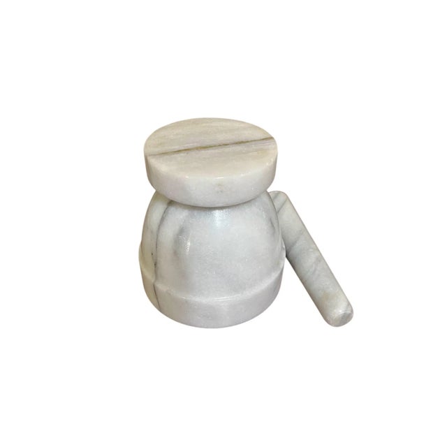 1970s Vintage 1970s Marble Pestle and Mortar Set For Sale - Image 5 of 5