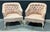 Pair Vintage Pink Tufted 1940s Mid Century Chairs For Sale - Image 6 of 11