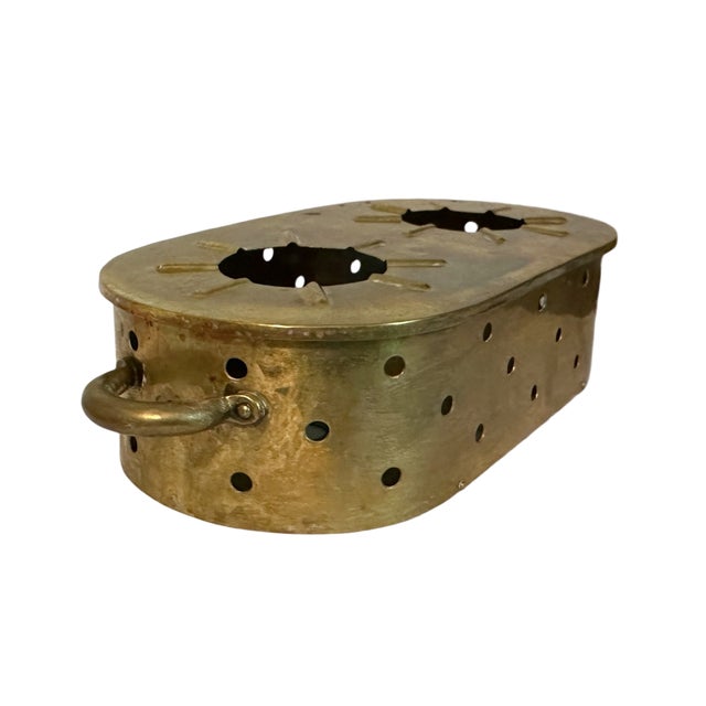 Vintage Karl Raichle Meersburg Hand Hammered Tinned Brass Roasting Dish & Warmer - Bauhaus For Sale - Image 6 of 8