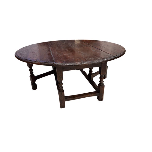 Antique English Oak Drop-Leaf Coffee Table For Sale - Image 4 of 6