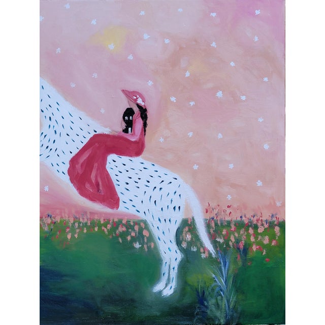 Spotted Horse Landscape, Equestrian Horse Oil Painting by Alexandra Swistak For Sale - Image 9 of 15