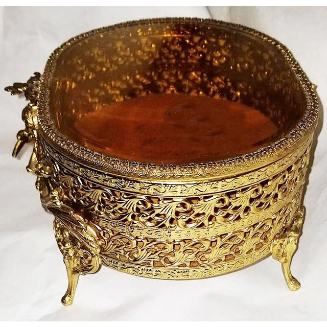 1950s Hollywood Regency Jewelry Trinket Box For Sale In West Palm - Image 6 of 8