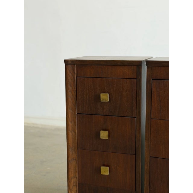 Art Deco 1960s Pair of Art Deco 3-Tier Drawer Nightstands, A Pair For Sale - Image 3 of 18