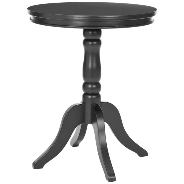 Modern Round Top Side Table in Black For Sale - Image 3 of 3