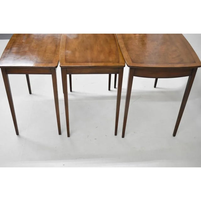 Mid 20th Century Mid 20th Century Set of Three Kittinger Williamsburg Style Mahogany Nesting Tables For Sale - Image 5 of 8