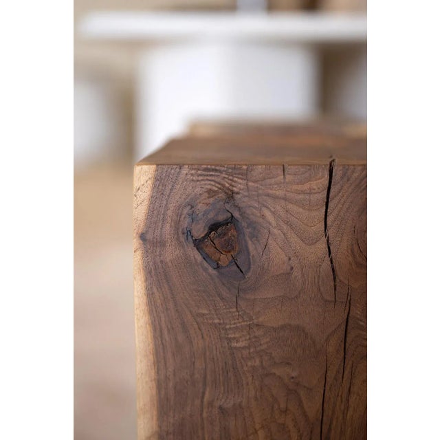 Hyo Table Walnut | Walnut Wood Cube Side Table | Chairish