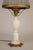 1920s Victorian Hurricane Urchin Glass Ball Dome Shade Brass Marble Table Lamp 1920's For Sale - Image 5 of 12