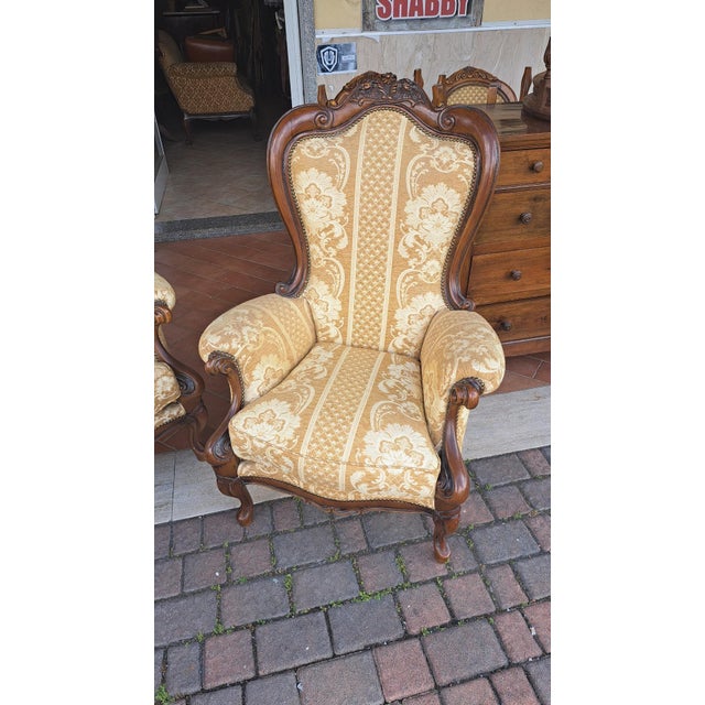 Antique Italian Living Room Set, 1890s, Set of 3 For Sale - Image 4 of 9