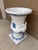 Monumental Blue & White Majolica Grecian Urn With Jupiter Ammon Motifs For Sale - Image 4 of 17