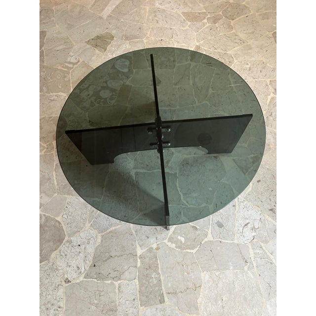 Round Coffee Table in Transparent Dark Glass, Italy, 1960s For Sale - Image 6 of 6