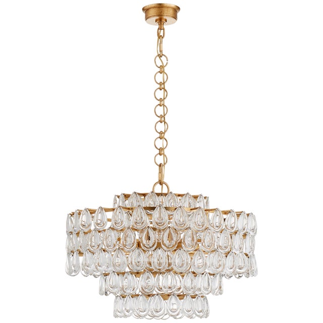 Liscia Medium Chandelier in Gild with Crystal Designer: AERIN Canopy: 5" Round Mounting: Chain Shade Detail: No Option...