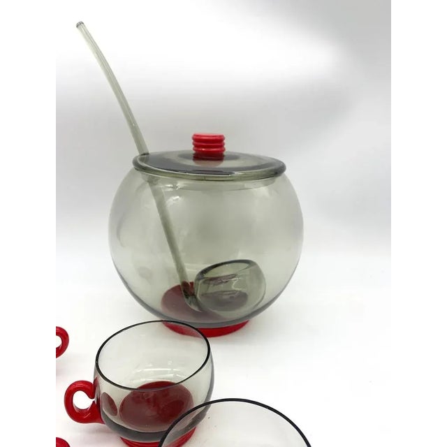 Vintage Caraffa & Glass Cups attributed to Venini, 1930s, Set of 7 For Sale - Image 3 of 5