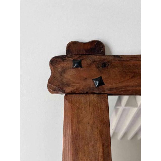 Vintage Wooden Frame Wall Mirror, 1950s For Sale - Image 4 of 9