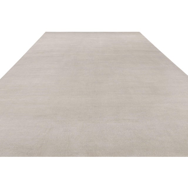 Rug & Kilim Rug & Kilim’s Oversized Contemporary Textural Solid Rug in Ivory Tones - 13x18 For Sale - Image 4 of 8