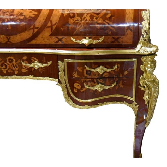 Brown Louis XV Roll Top Desk For Sale - Image 8 of 12