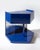 Last call night stand in glossy blue lacquered mdf & flute mirror by softhouse dimensions: d 45 x w 50 x h 45 cm....