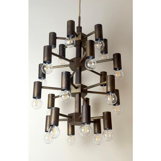 1960s Mid-Century Brass 24-Light Chandelier attributed to Gotthold Schönwandt, Germany, 1960s For Sale - Image 5 of 18