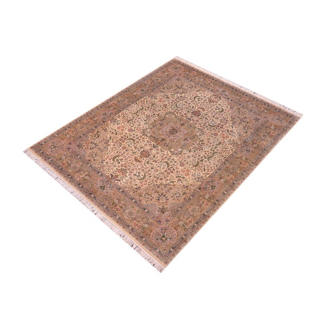Designed with mesmerizing intricacy and gorgeous color palette, this hand-knotted masterpiece demonstrates the beauty and...