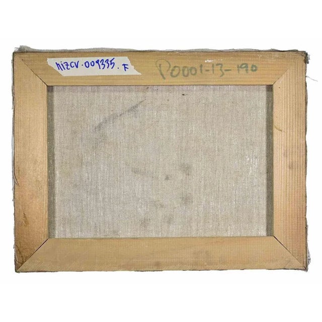 Franco Marzilli, Ballerina on a Green Background, Oil Painting, 1970s For Sale - Image 4 of 5