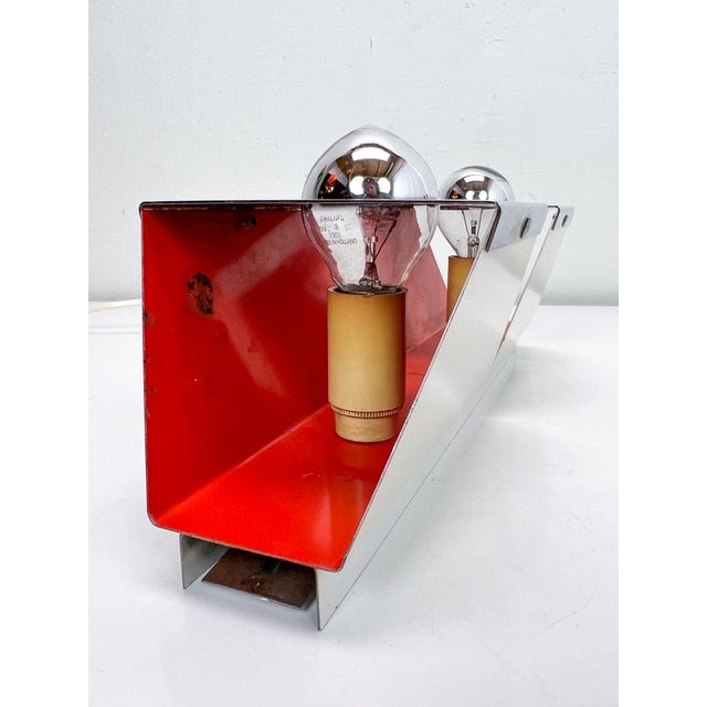 Spage Age Cube Wall Lamp in Orange and Silvered Metal from Philips, the Netherlands, 1960s For Sale - Image 14 of 17