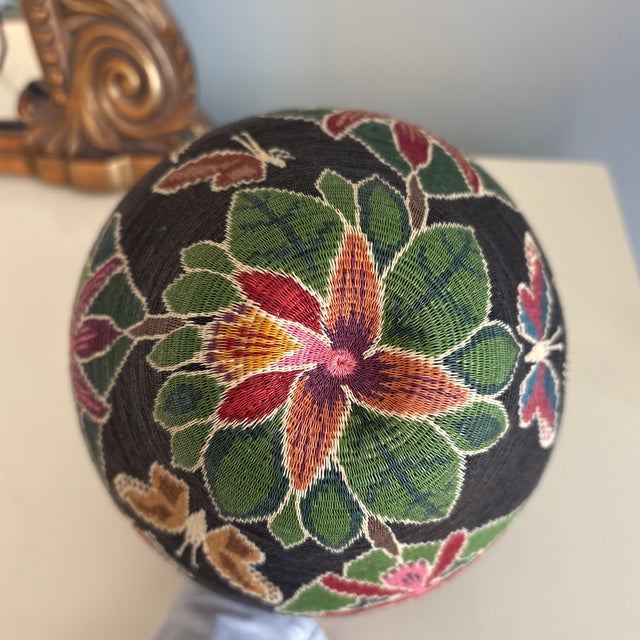 Black Beautiful Handwoven 21st Century Wounaan Rainforest Basket From Panama For Sale - Image 8 of 10