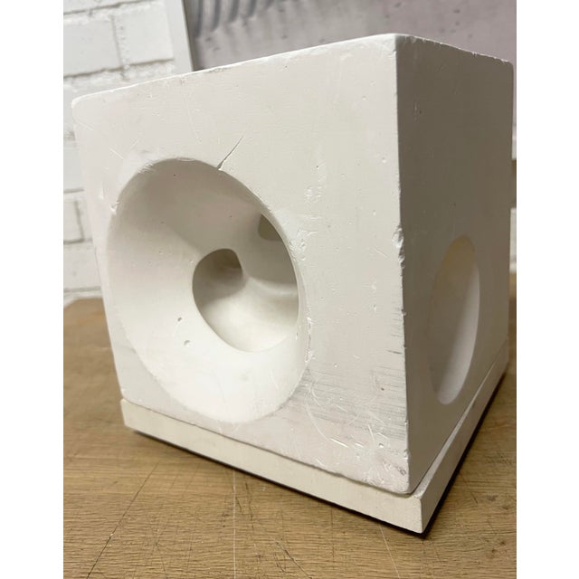 White Rare Plaster Cube Architectual Study-Convexity & Concavity For Sale - Image 8 of 12