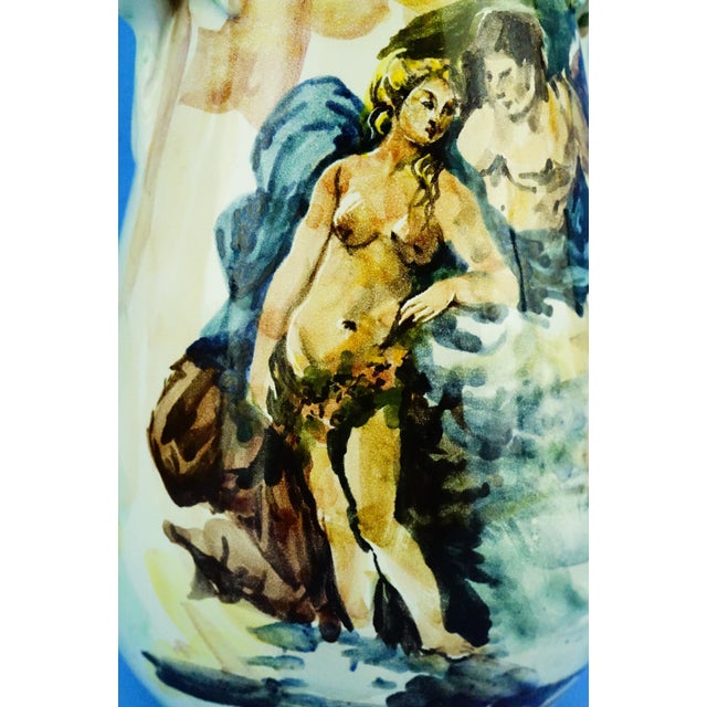 Majolica Ceramic Amphora Vase with Swan Handles by Nicola Ciavardoni Albisola, Italy, 1950s For Sale - Image 12 of 18