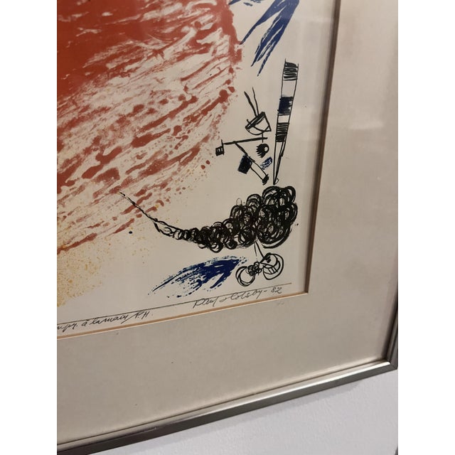 Poul Holsby, Abstract Composition, 1967, Print, Framed, in Very Good conditions. Designed 1960 to 1969 This piece has an...
