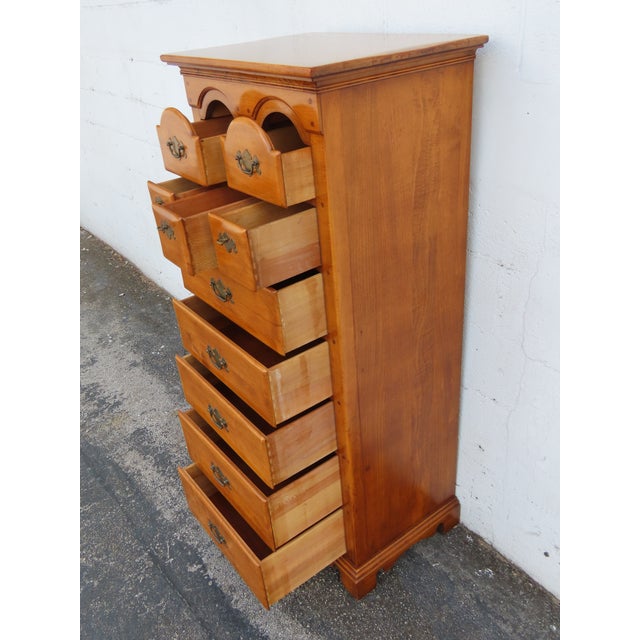 Pier Cabinet Solid Maple Distressed Tall Narrow Lingerie Jewelry Chest 6243 For Sale - Image 15 of 16