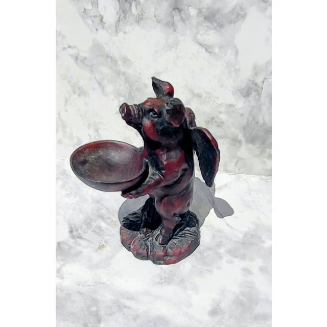 Japanese Red Boxwood Japanese Netsuke Pig Figurine For Sale - Image 3 of 11