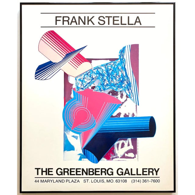 Frank Stella Vintage 1985 Modernist Lithograph Print Framed Exhibition Poster " La Colombra Ladra " 1984 For Sale - Image 13 of 13
