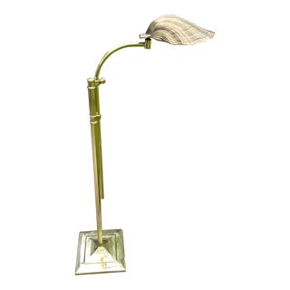 1970s Brass Shell Floor Lamp Task Lamp For Sale