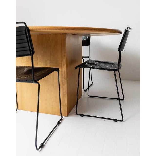 Postmodern Vintage Dining Chairs in Black Metal and Plastic, 1980s, Set of 4 For Sale - Image 3 of 18