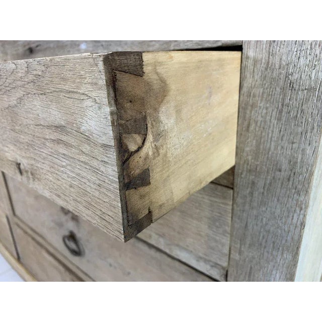 French Country Oak Double Sided Architects Plan Chest For Sale - Image 9 of 11