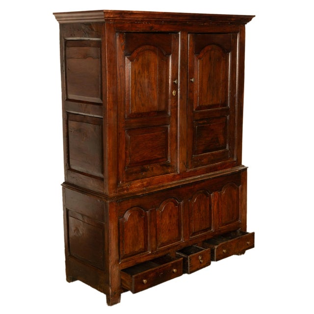 Antique 18th Century Welsh Oak Press Livery Housekeepers Cupboard Cabinet Chest 1750 For Sale In Portland, OR - Image 6 of 14