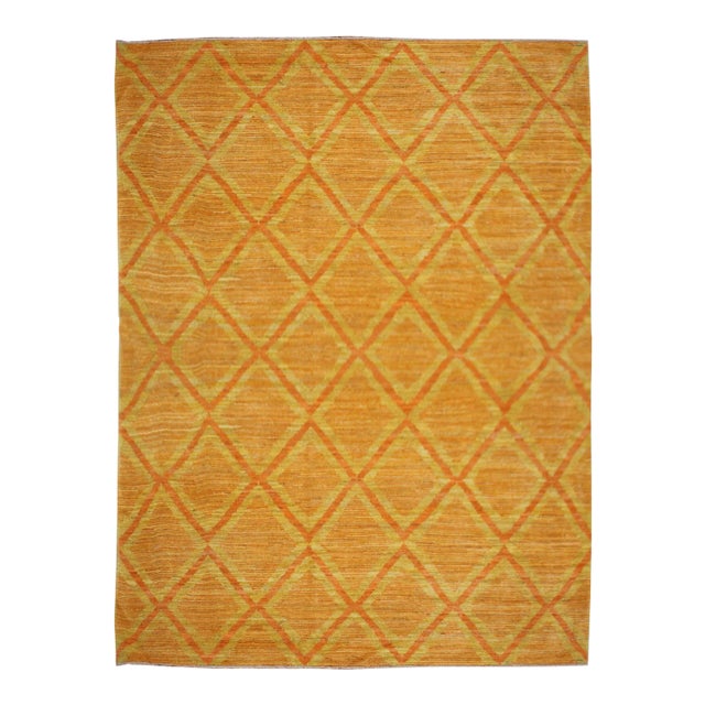 Modern Navajo Style Orange Rug For Sale