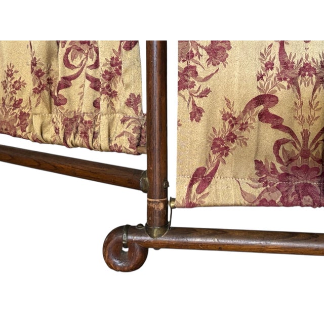 Wood 19th Century Chinoiserie Three Panel Folding Privacy Screen For Sale - Image 7 of 8