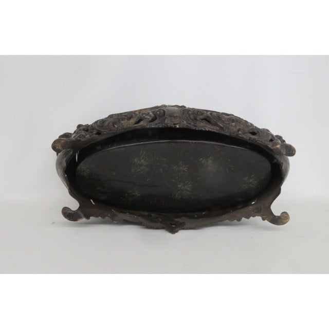 Metal Jardiniere Planter Rococo Style Scrollwork Footed Centerpiece Bowl 4957b For Sale - Image 14 of 18