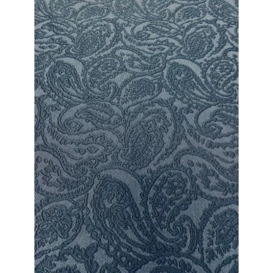 English Heavy Duty Denim Navy Blue Paisley Upholstery Drapery Fabric For Sale - Image 3 of 3