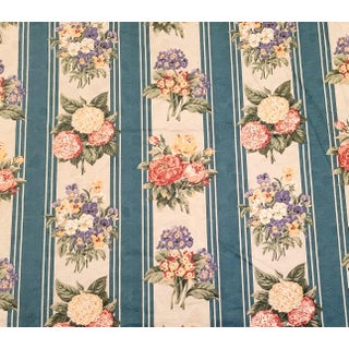Vintage P. Kaufmann "Victoria & Albert" Striped Floral Jacquard- 4 Yards For Sale