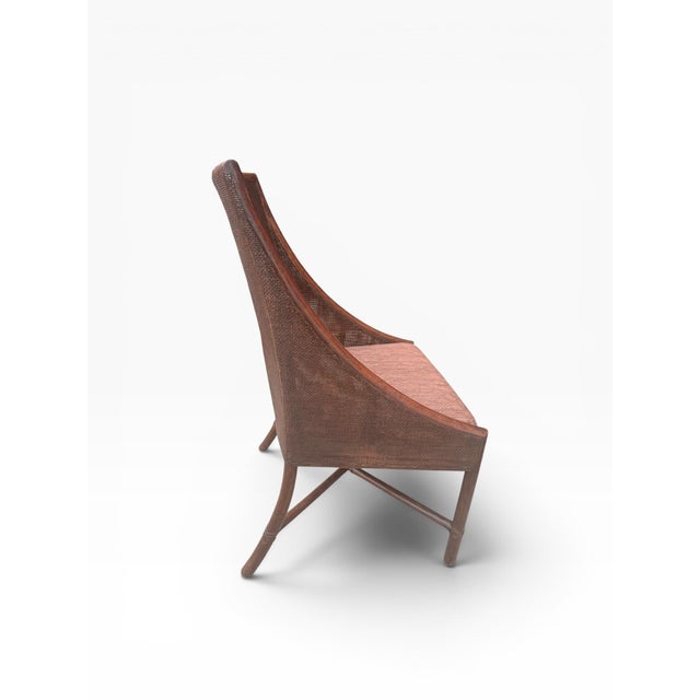 Wood Set of 6 McGuire Organic Modern Double-Caned Dining Chairs in Tobacco Finish For Sale - Image 7 of 16