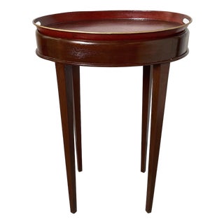 Oval Italian Tole Tray Accent Table with Custom Base For Sale